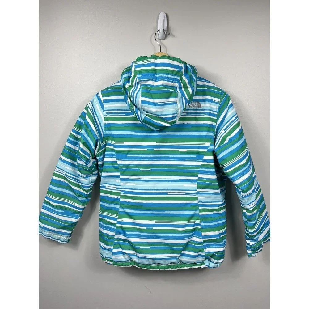 The North Face Jacket Girl Large 14/16 Green Blue Hooded Jacket Parka Winter Ski - Picture 8 of 15